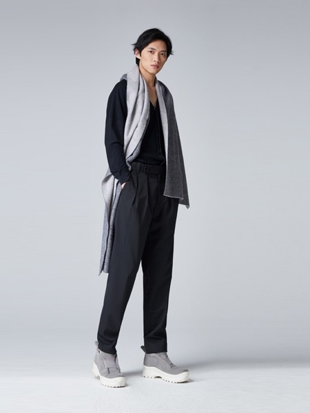 MJU:T男装2020秋冬季黑色纯色衬衫