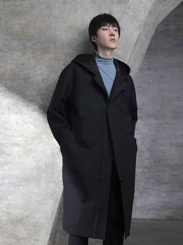 MJU:T男装2020秋冬季黑色纯色外套