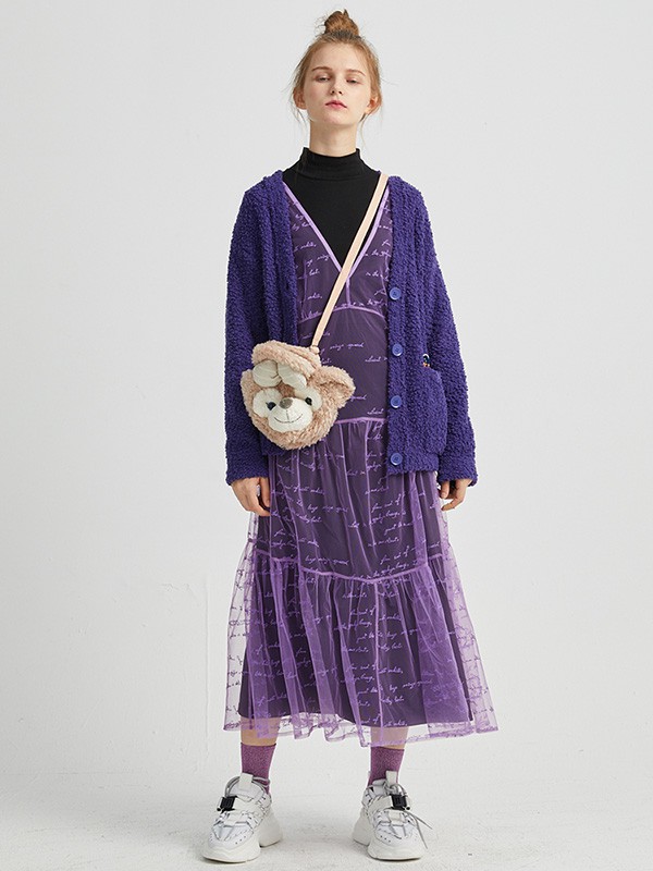 JUCYJUDY女装2020秋冬季紫色宽松外套