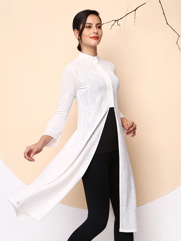 一梵瑜伽服2020夏季白色纯色防晒衫
