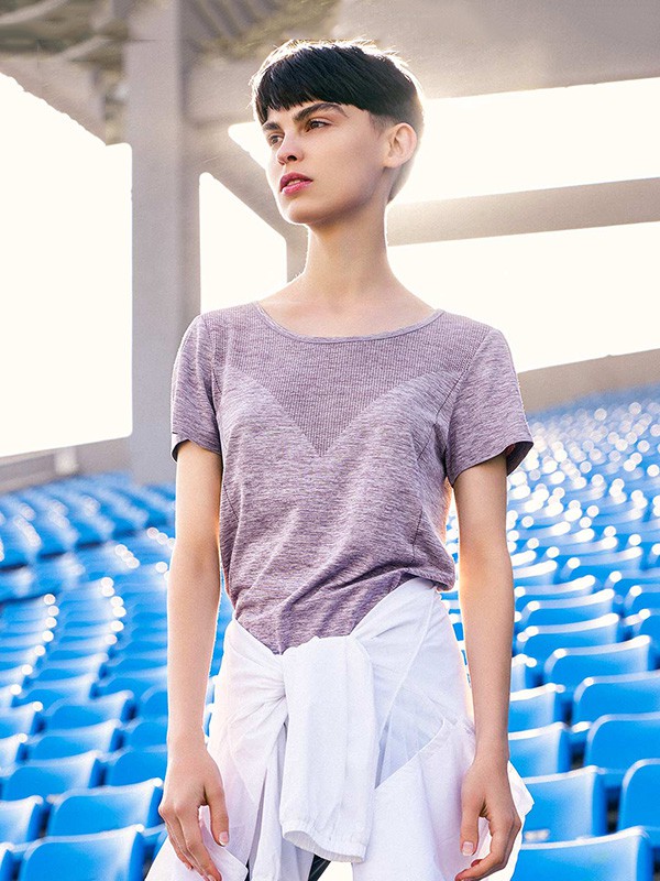 茵宝2020夏季紫色宽松T恤