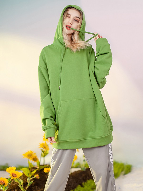 YEP女装2020秋冬季绿色纯色卫衣