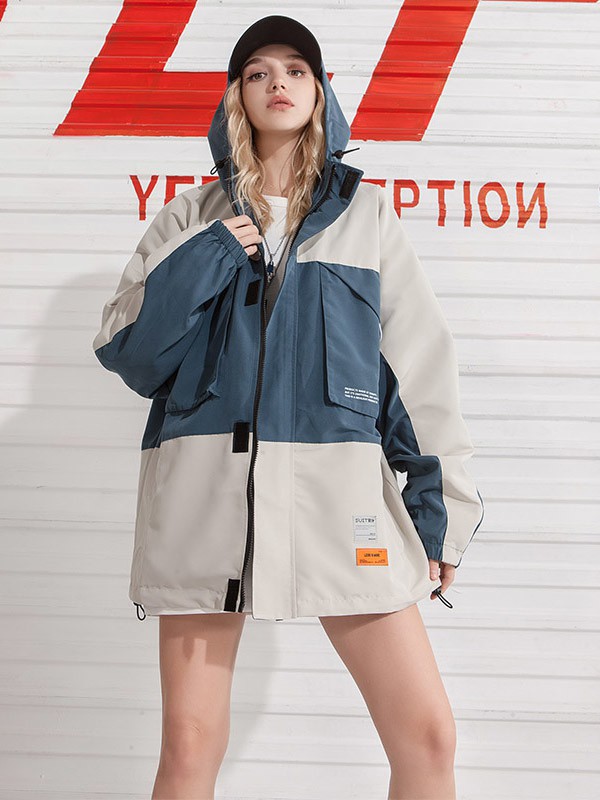 YEP女装2020秋冬季拼色拼接外套