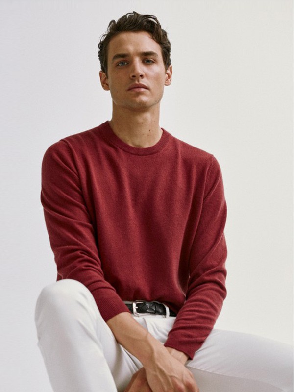 MassimoDutti休闲装2020秋冬季红色纯色针织衫
