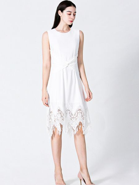 VesperLynd2020春夏季白色流苏吊带裙