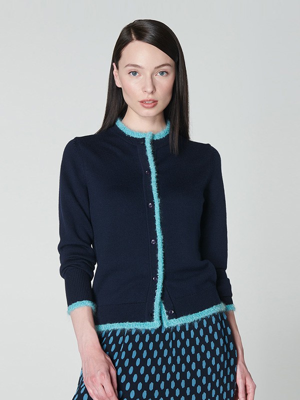 L.K.Bennett女装2020秋冬季藏蓝色修身针织衫