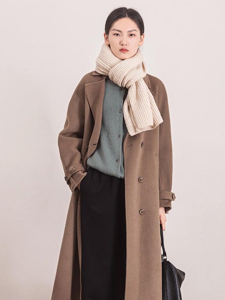 MeMx女装2020秋冬季棕色长款外套