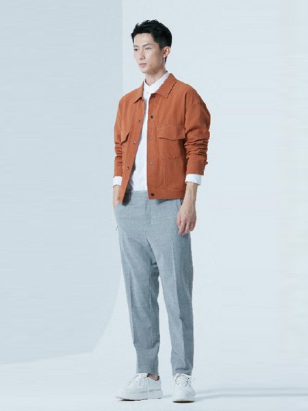 MJU:T男装2021春夏季橙色纯色外套