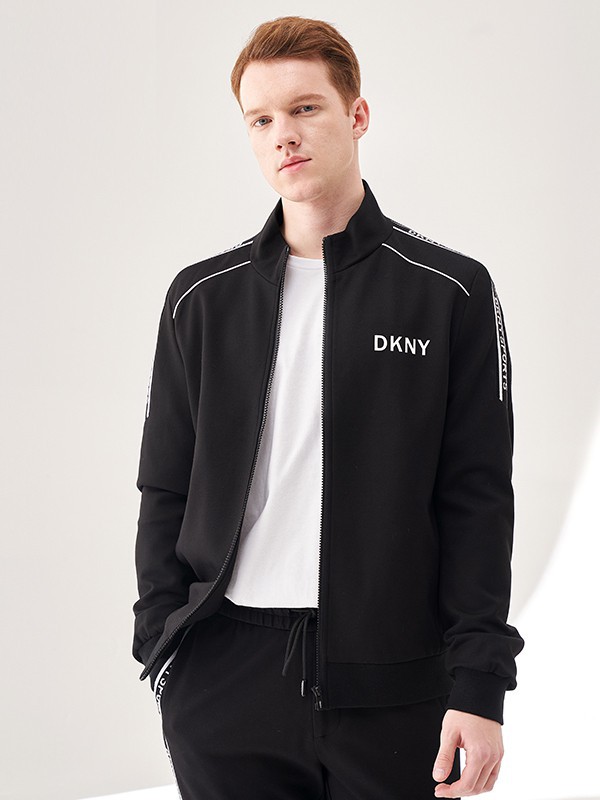 DKNYJEANS男装2021秋冬季黑色字母外套