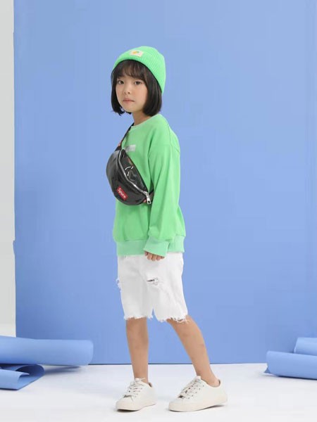 Minitries2022春夏季绿色印花T恤