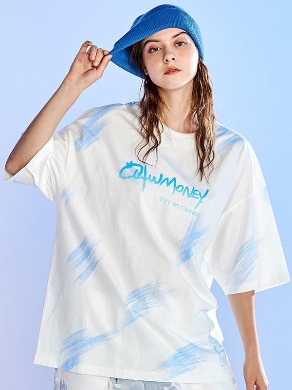 CLAWMONEY2022春夏季白色印花T恤
