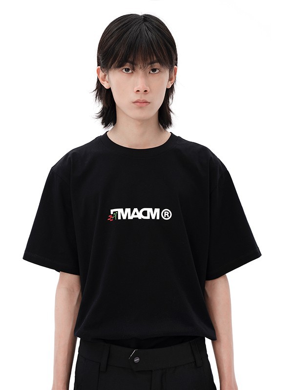 FMACM2022春夏季黑色字母T恤