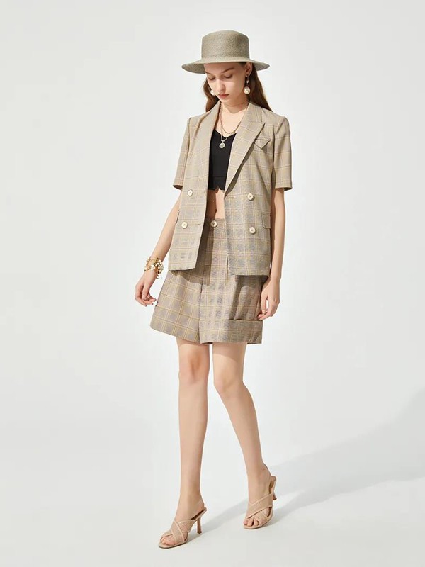 MCClare2022春夏季棕色长款半身裙