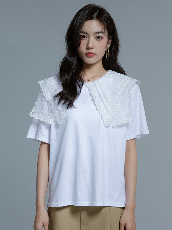 IAZ2022春夏季白色贴布T恤
