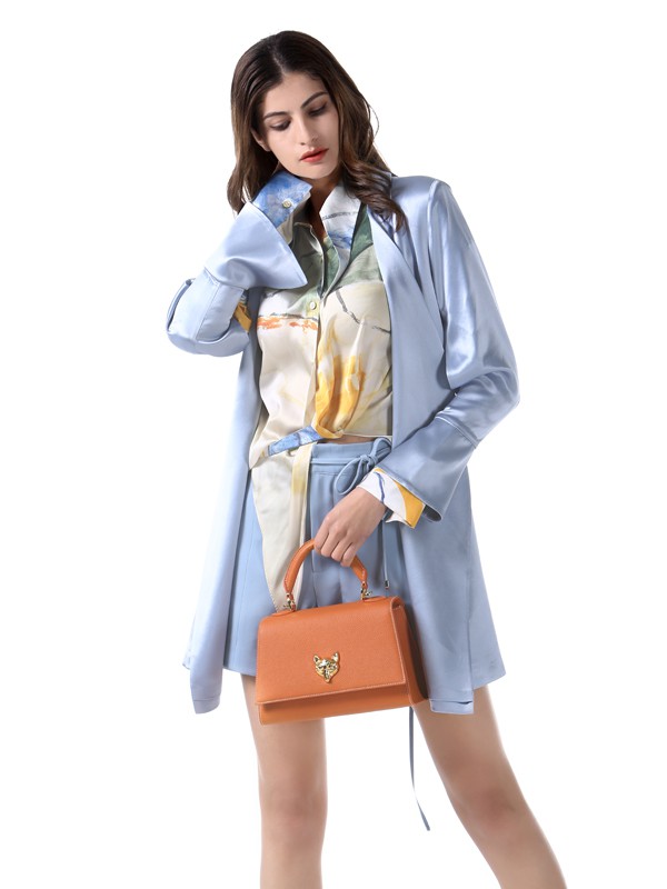 VesperLynd女装2021春夏季蓝色纯色外套