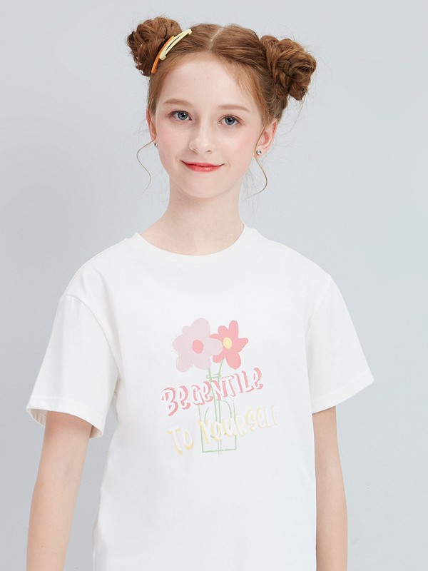 笛莎2021春夏季白色印花T恤