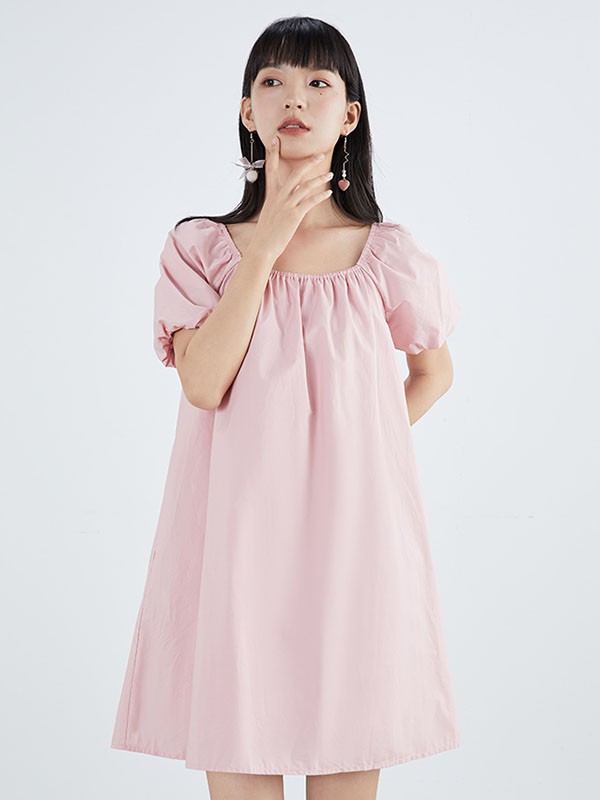 gcrues女装2021春夏季粉色纯色连体衣