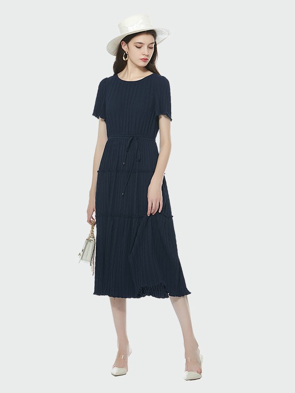 索玛2021春夏季黑色纯色连衣裙
