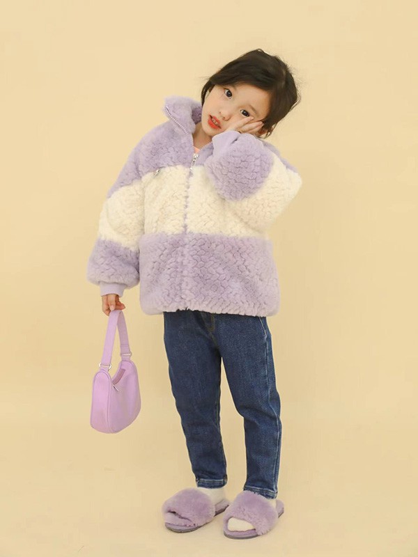 1232022秋冬季紫色大衣