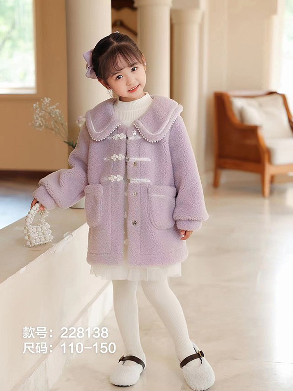 1232022秋冬季紫色大衣