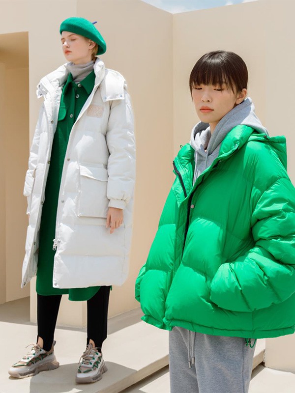 蒂蒂猫女装2022秋冬季绿色棉服