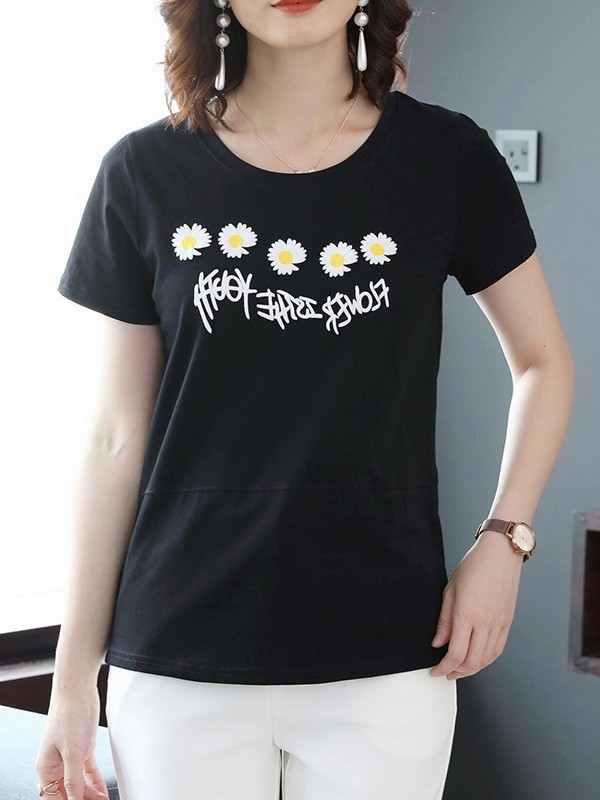伽依妩2022春夏季黑色T恤