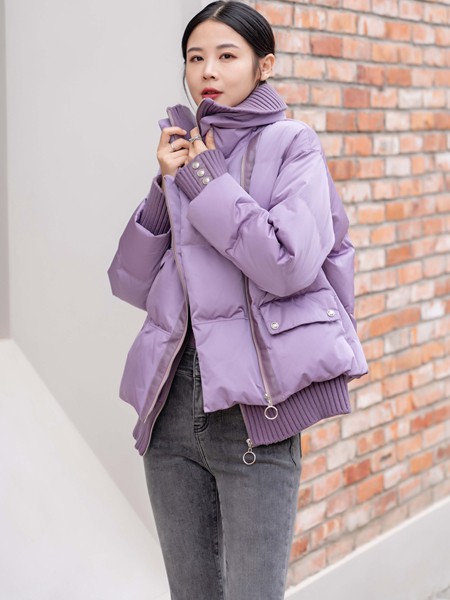 Effusive女装2022秋冬季紫色棉服