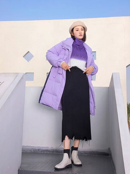 美丽穿2022秋冬季紫色棉服
