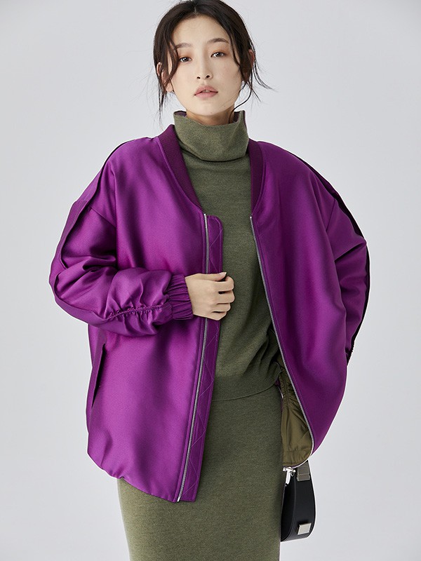 MYMO女装2022秋冬季紫色外套
