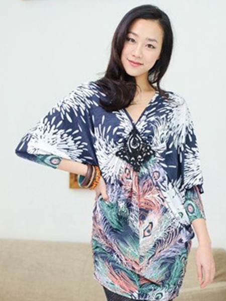 北京惠品女装2023春夏季蓝色衬衫