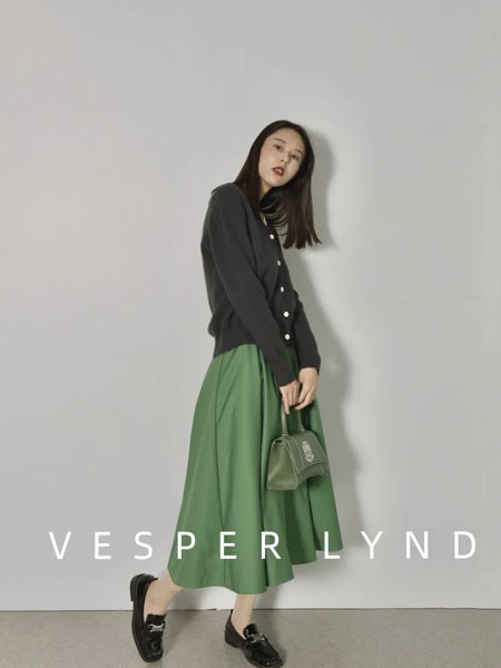 VesperLynd2022秋冬季绿色长裙