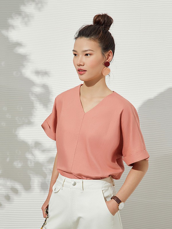 AMIIREDEFINE女装2023春夏季橙色T恤