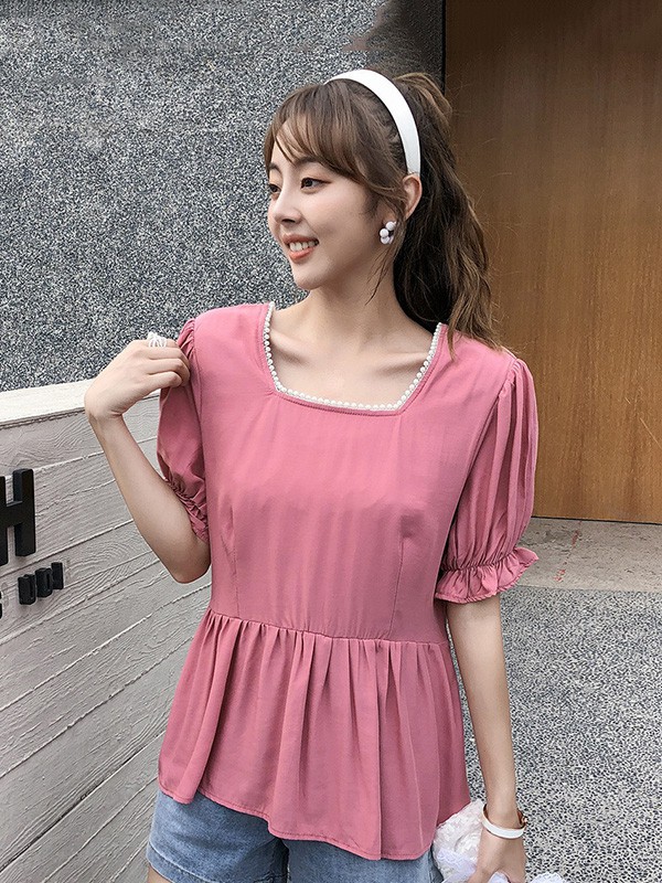 KRSEED女装2023春夏季粉色T恤