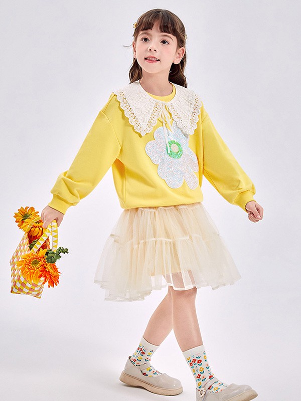MiniPeace2022春夏季黄色印花T恤