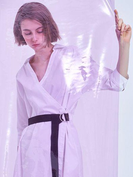 M.STUDIO2022春夏季白色纯色连衣裙