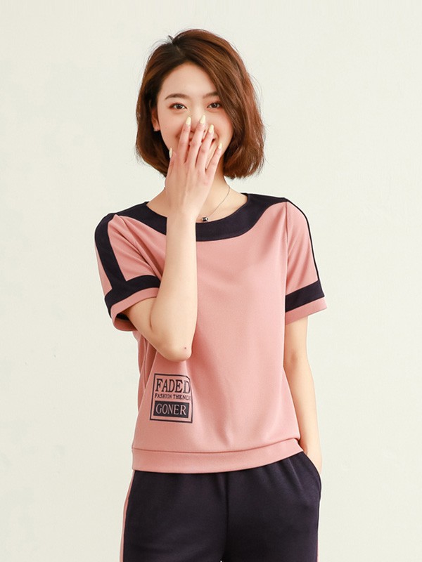 杨尚2022春夏季粉色T恤