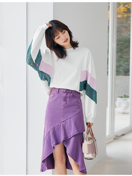 嘉蜜2022春夏季紫色包臀裙