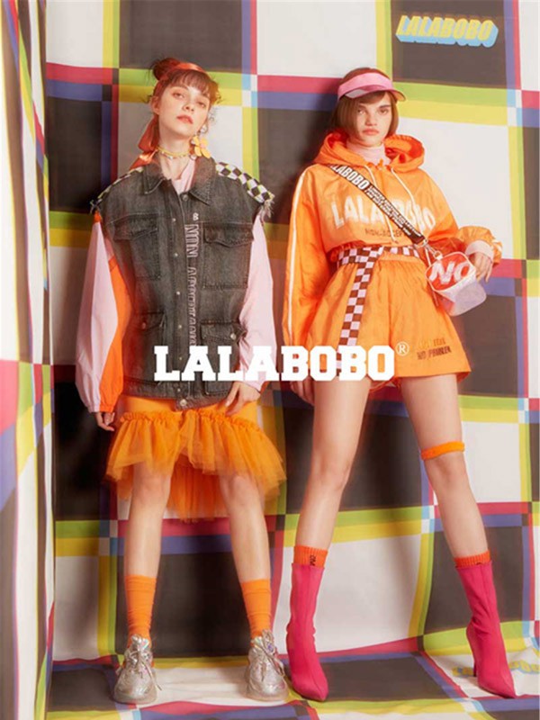 LALABOBO女装2022春夏季橙色T恤