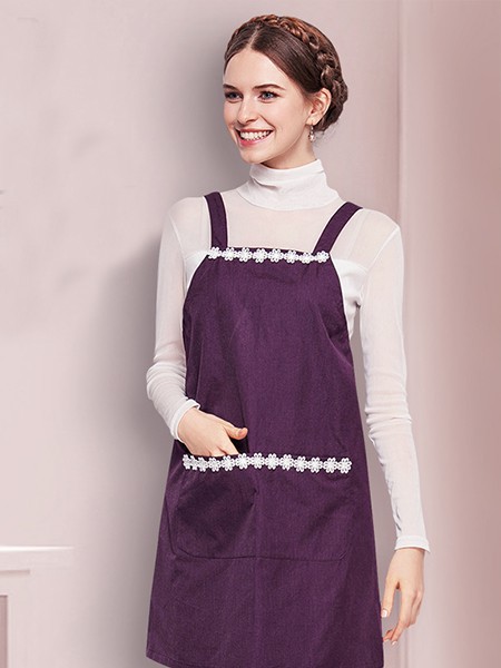 添吉女装2022春夏季紫色背带裙