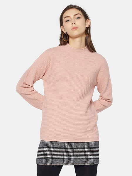 艾格2021秋冬季粉色针织衫
