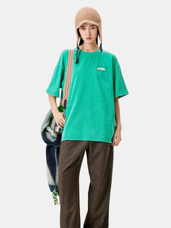 HTCU女装2022春夏季绿色T恤