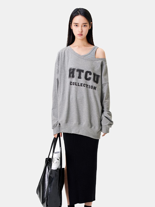 HTCU女装2022春夏季灰色T恤