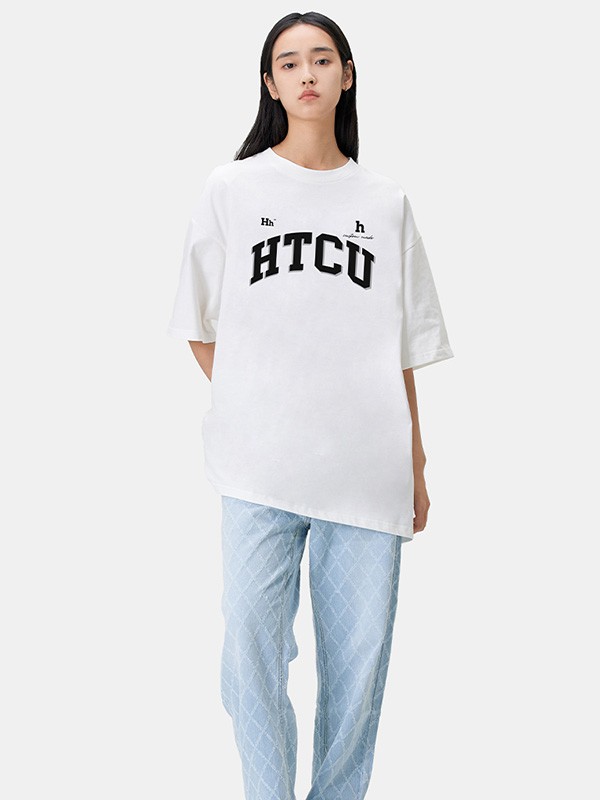 HTCU女装2022春夏季白色T恤