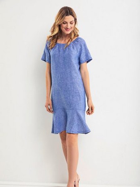 Olsen2022春夏季蓝色连衣裙