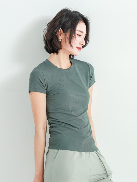 月光石女装2022春夏季绿色T恤