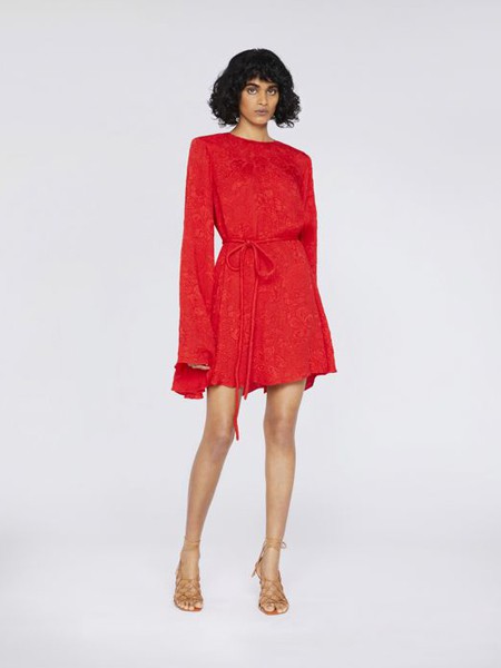 斯特拉·麦卡特尼女装2022春夏季红色连衣裙