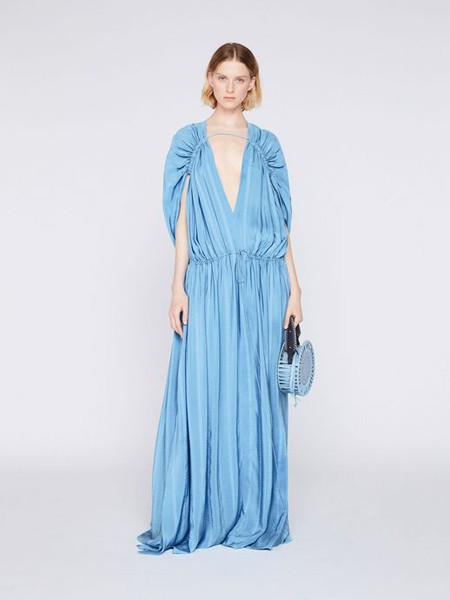 斯特拉·麦卡特尼女装2022春夏季蓝色连衣裙