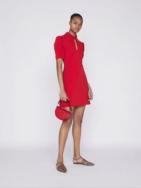 斯特拉·麦卡特尼女装2022春夏季红色连衣裙