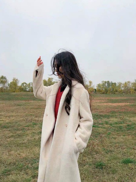 埃芙衣女装2021秋冬季白色大衣