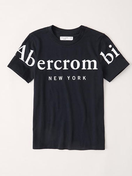 AbercrombieKids2022春夏季黑色T恤